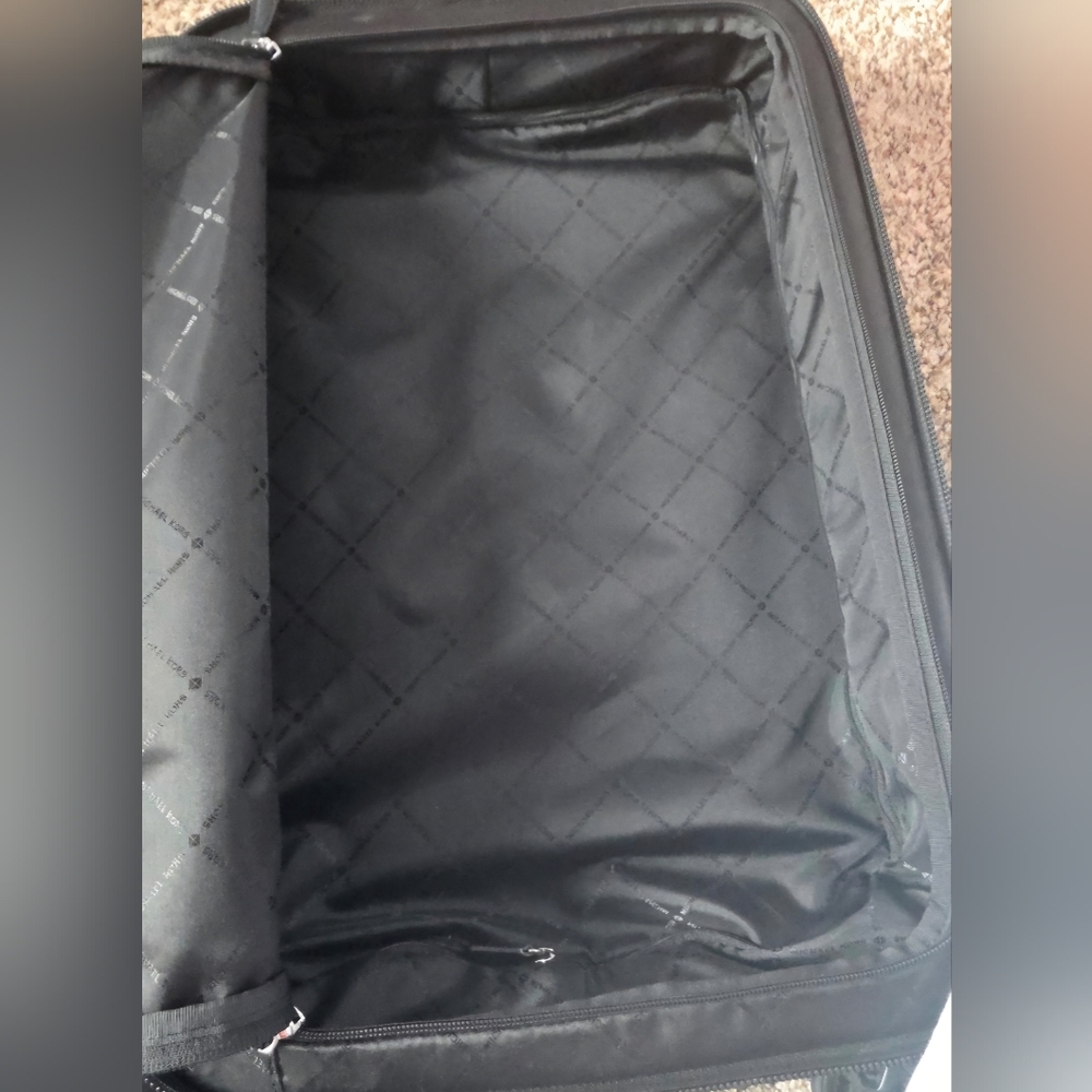 NWT Michael Kors Charcoal MK Monogram Carry-On Suitcase - Picture 3 of 5